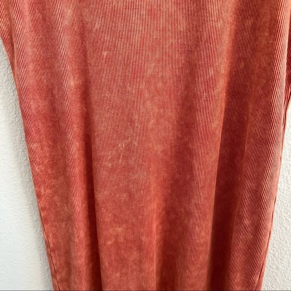TopShop Red Orange Ribbed Tie Dye Tank Dress US 8